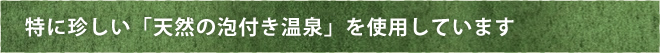 特に珍しい「天然の泡付き温泉」を使用しています