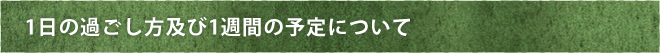 1日の過ごし方及び1週間の予定について